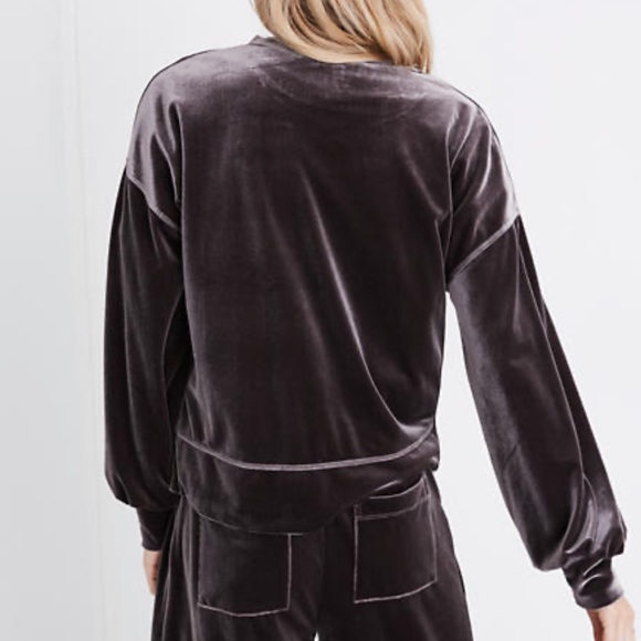 Madewell Velvet Balloon-Sleeve Sweatshirt - Picture 6 of 7